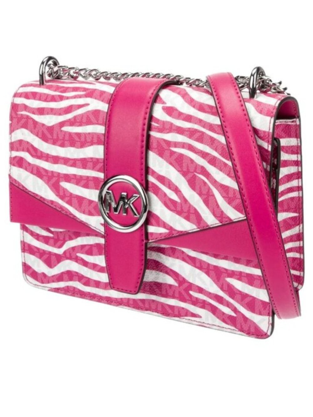 Michael Kors Greenwich Medium Flap Crossbody Bag Dragonfruit Pink